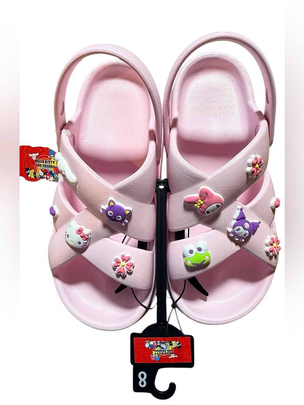 Hello Kitty & Friends Pink Platform Sandals Charms Kawaii Slides Women’s 8 NWT